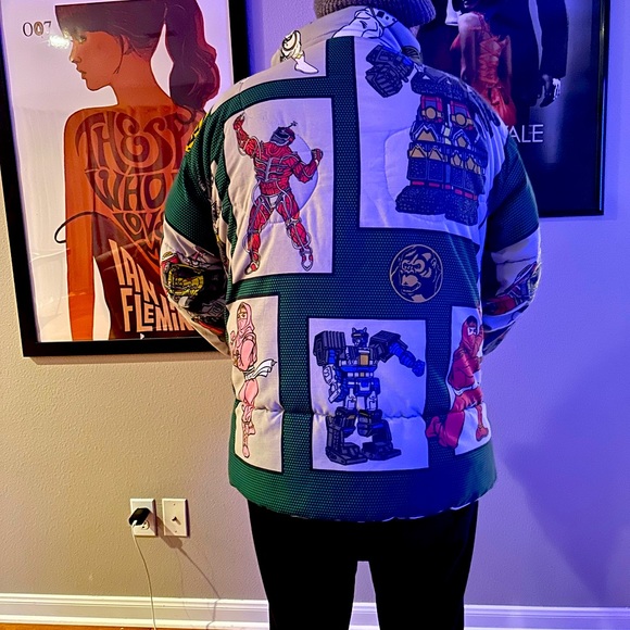 Custom made mighty morphin power rangers comforter jacket 90s vintage comforter - Picture 3 of 3